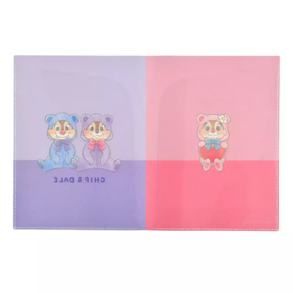 MARCH 10 PREORDER - Japan Disney Store - Chip 'n' Dale Collection - Chip, Dale & Clarice - Holographic Clear File 2-Pocket