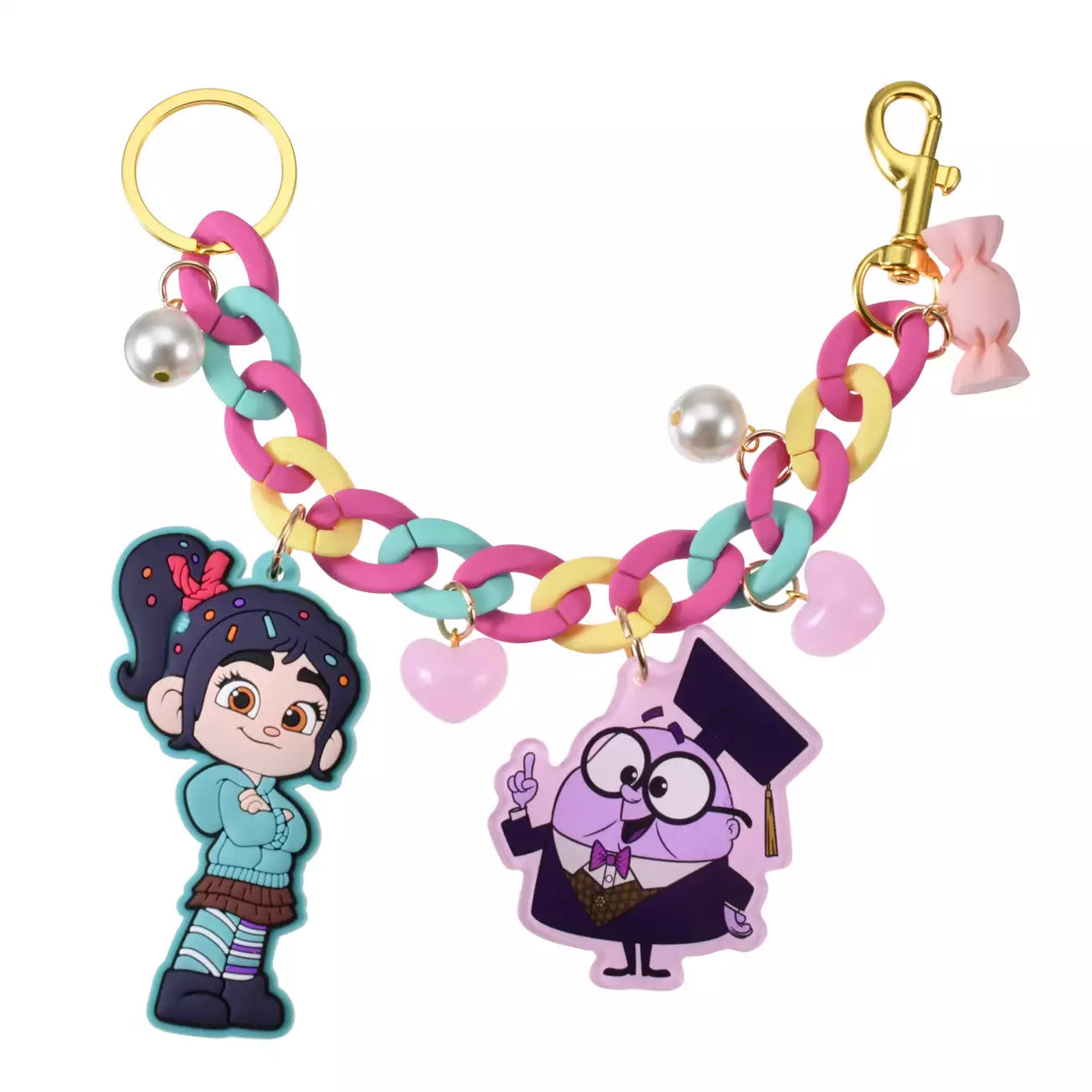 Japan Disney Store - Wreck it Ralph - Vanellope & Knowsmore - Jingling Colorful Keychain