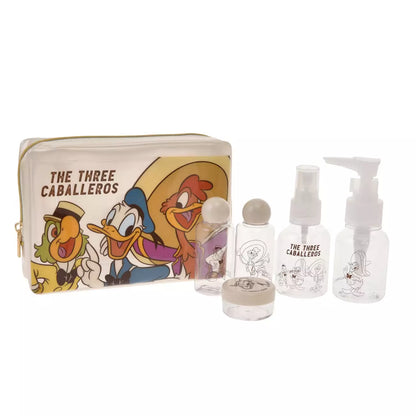 Japan Disney Store - The Three Caballeros - Travel with Amigos - Donald, Jose Carioca & Panchito - Bottle Case Set in Pouch
