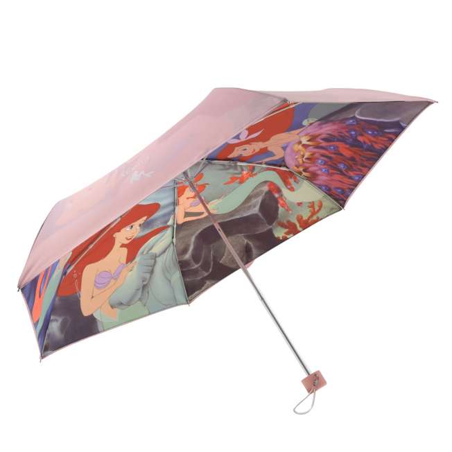 Japan Disney Store - The Little Mermaid - Ariel, Flounder & Sebastian Folding Umbrella - Sun & Rain