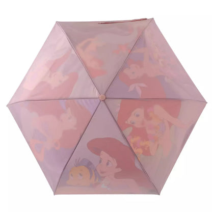 Japan Disney Store - The Little Mermaid - Ariel, Flounder & Sebastian Folding Umbrella - Sun & Rain