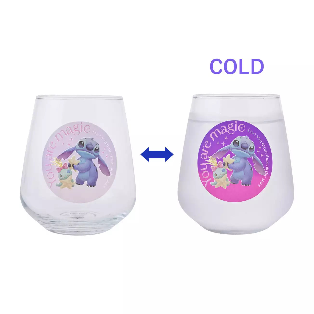 JUNE 2 PREORDER - Japan Disney Store - Stitch Day 2026 - Stitch & Scrump Color Changing Glass