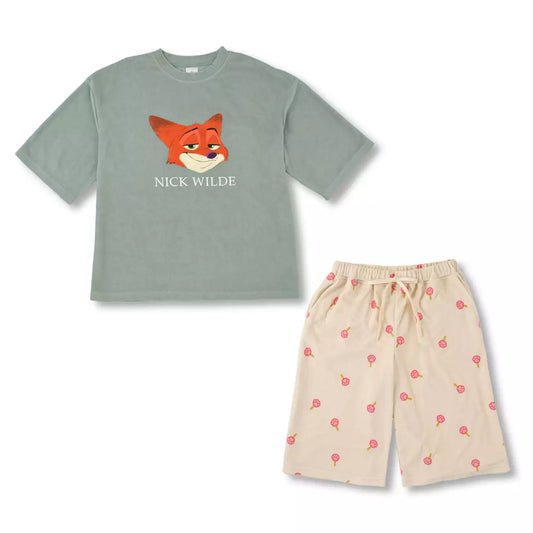 MARCH 31 PREORDER - Japan Disney Store - Zootopia - Nick Wilde - Short-Sleeved Terry Cloth Pajamas - L Size