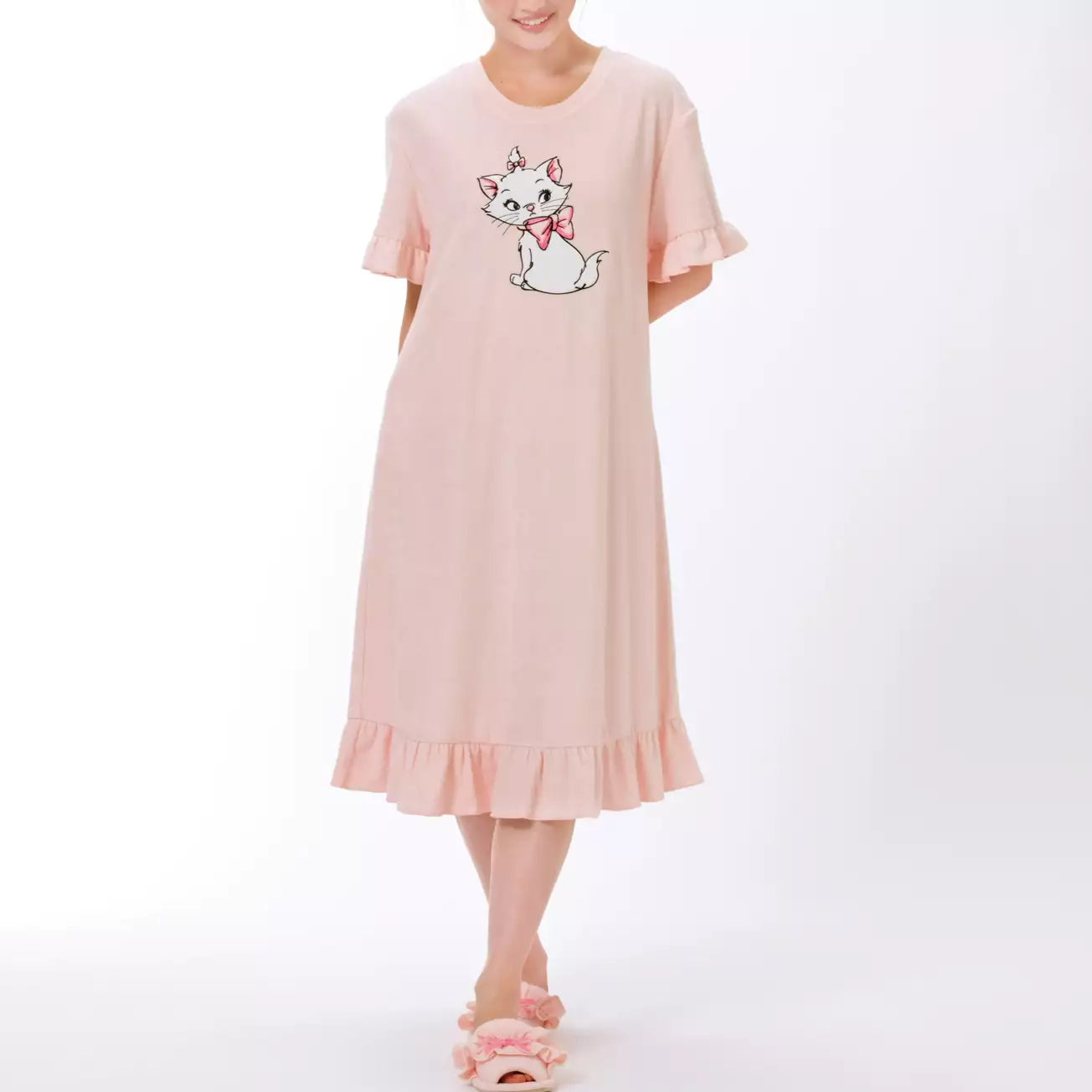 Japan Disney Store - Marie - Aristocats - Short-Sleeved Terry Cloth Nightdress