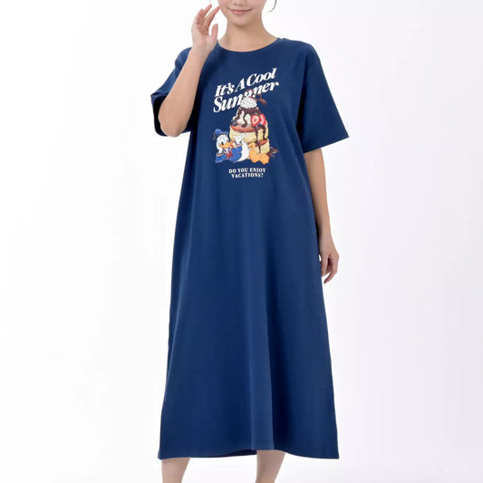 Japan Disney Store - Disney Cool Goods - Donald Duck Short-Sleeved Loungewear Dress - Summer Sweets (Copy)