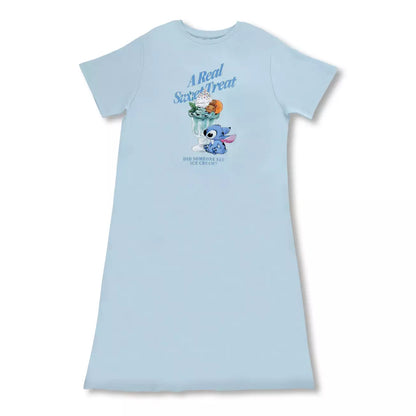 Japan Disney Store - Disney Cool Goods - Lilo & Stitch Short-Sleeved Loungewear Dress - Summer Sweets