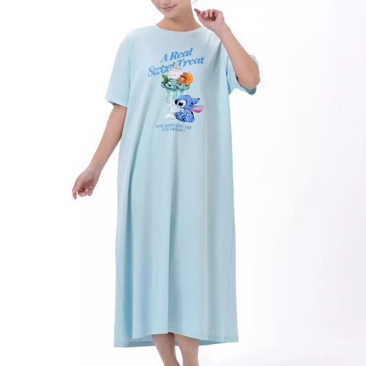 Japan Disney Store - Disney Cool Goods - Lilo & Stitch Short-Sleeved Loungewear Dress - Summer Sweets