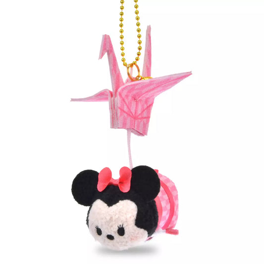 Japan Disney Store - Tsumtsum- Minnie Mouse - Origami Crane - Plush Keychain