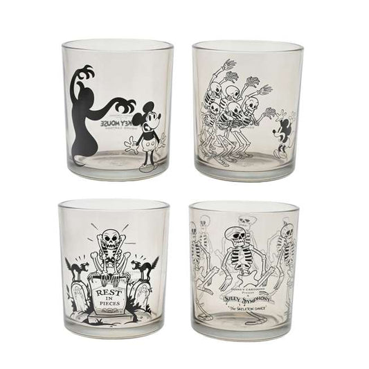 AUG 7 PREORDER - Japan Disney Store - Silly Symphony - The Skeleton Dance - Mickey Mouse Glass Set