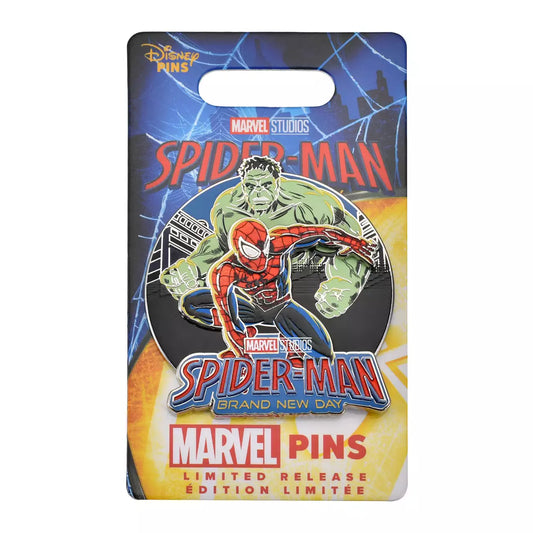 JULY 31 PREORDER - Japan Disney Store - Spider-Man & Hulk Pin Badge: Spider-Man: Brand New Day