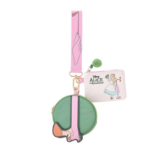 Japan Disney Store - Alice in Wonderland 75th Anniversary - Alice, Flamingo & Hedgehog - Pouch Set with Strap