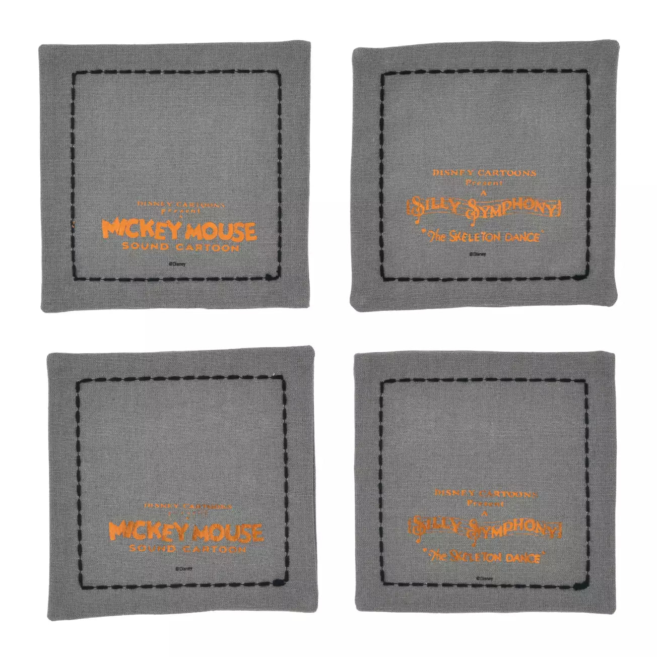AUG 7 PREORDER - Japan Disney Store - Silly Symphony - The Skeleton Dance - Mickey Mouse Napkin Set