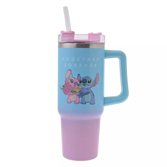 JULY 14 PREORDER - Japan Disney Store - Stitch & Angel Collection - Stainless Steel Tumbler with Straw
