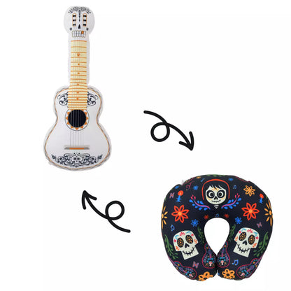 AUG 21 PREORDER - Japan Disney Store - Coco - Miguel & Ernesto de la Cruz - Guitar Plush / Neck Pillow 2-Way