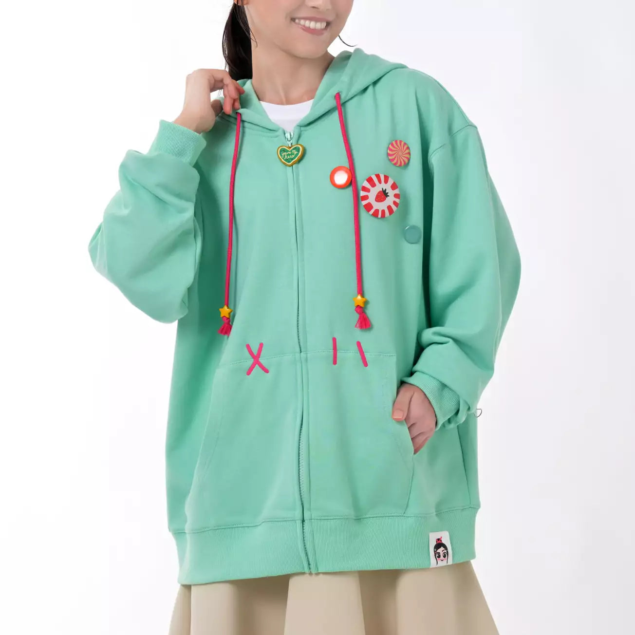 JULY 7 PREORDER - Japan Disney Store - Wreck-It Ralph - Vanellope Long-Sleeve Hoodie with Pin Badge