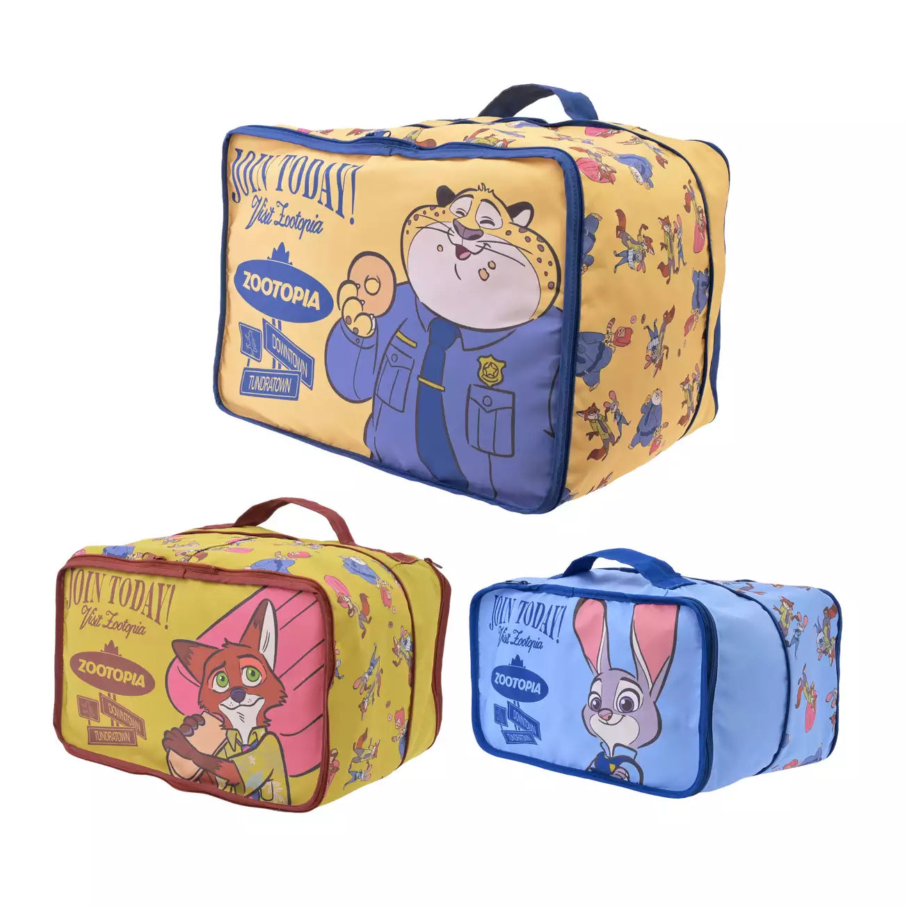AUG 3 PREORDER - Japan Disney Store - Zootopia Travel - Judy Hopps, Nick Wilde & Clawhauser - Clothing Compression Storage Pouch Set (3 Sizes)