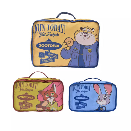 AUG 3 PREORDER - Japan Disney Store - Zootopia Travel - Judy Hopps, Nick Wilde & Clawhauser - Clothing Compression Storage Pouch Set (3 Sizes)