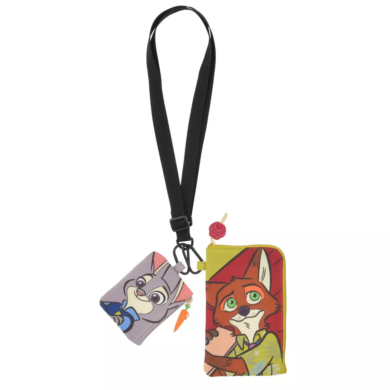 AUG 3 PREORDER - Japan Disney Store - Zootopia Travel - Judy Hopps & Nick Wilde Wallet Set with Strap & Carabiner