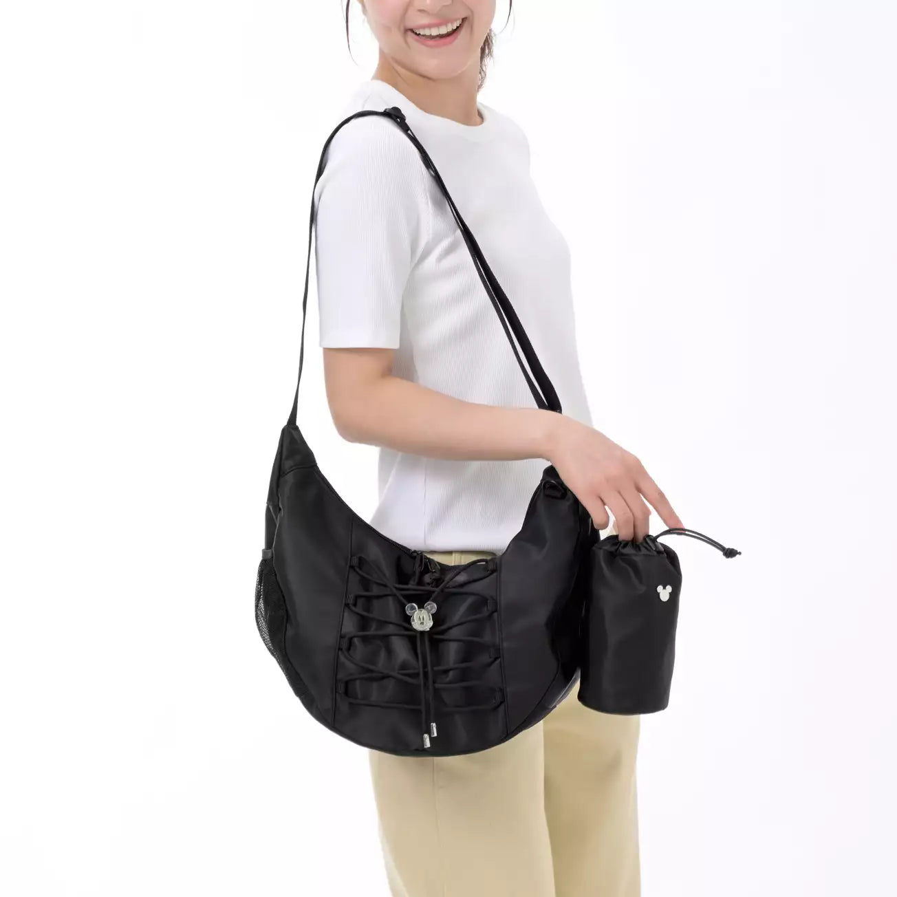 JULY 28 PREORDER - Japan Disney Store - Mickey Mouse - Shoulder Bag with Bottle Cover and Face Design - Casual Bag