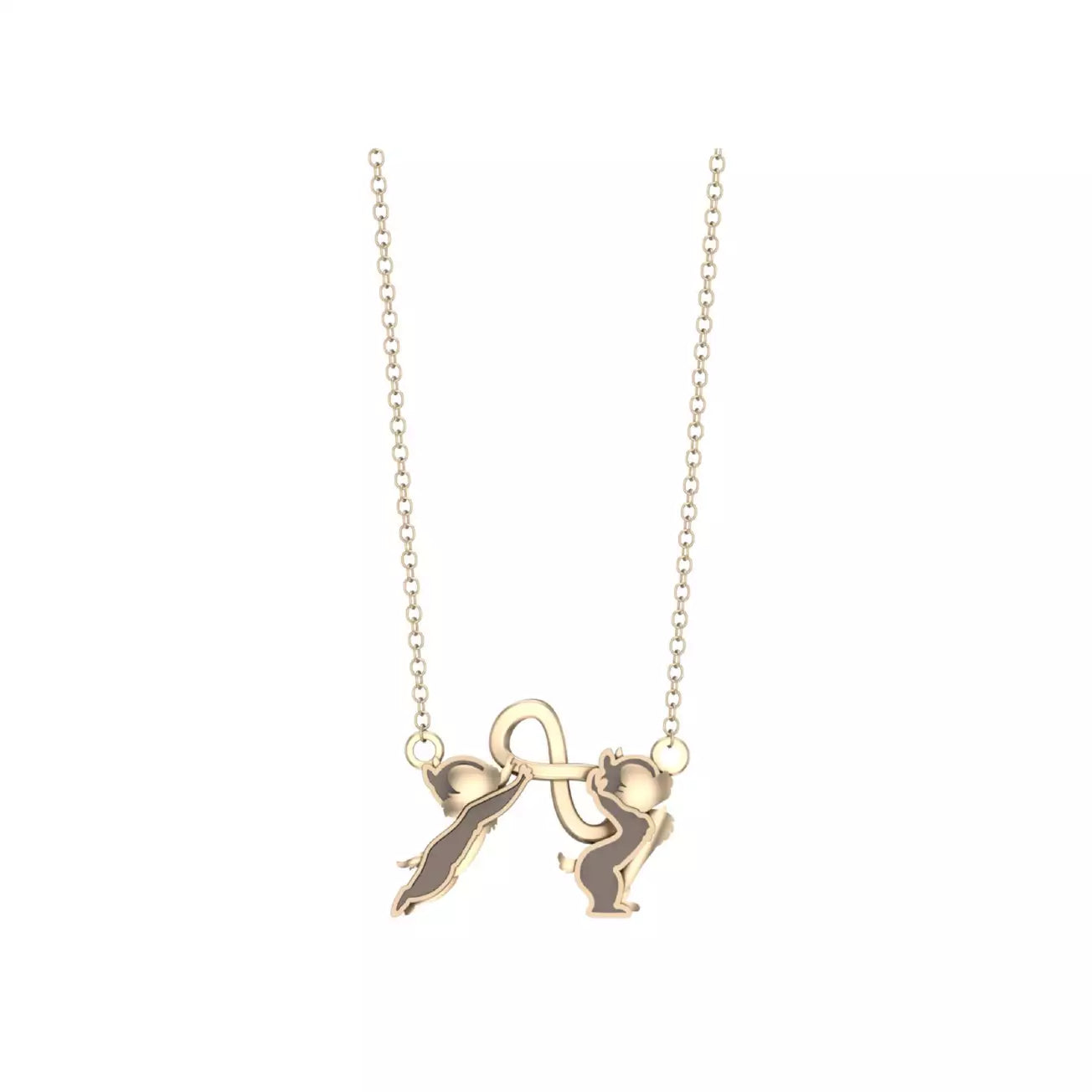 MARCH 10 PREORDER - Japan Disney Store - Chip 'n' Dale Collection - [RAVIPA] Chip & Dale -  Eternity Mark Gold Color Necklace