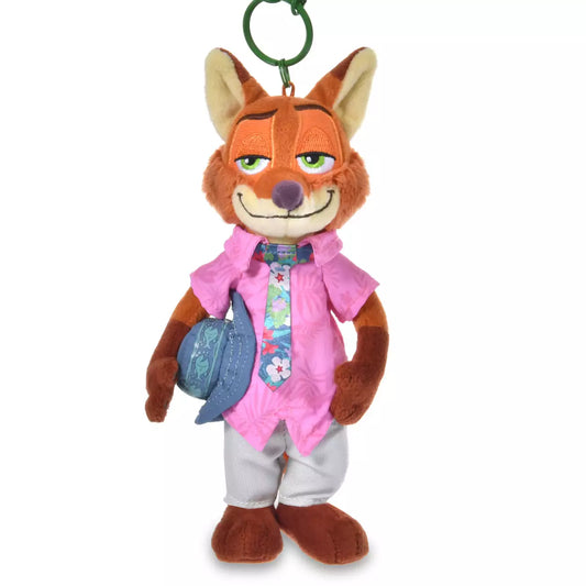 AUG 3 PREORDER - Japan Disney Store - Tropical Zootopia - Nick Wilde Plush Keychain