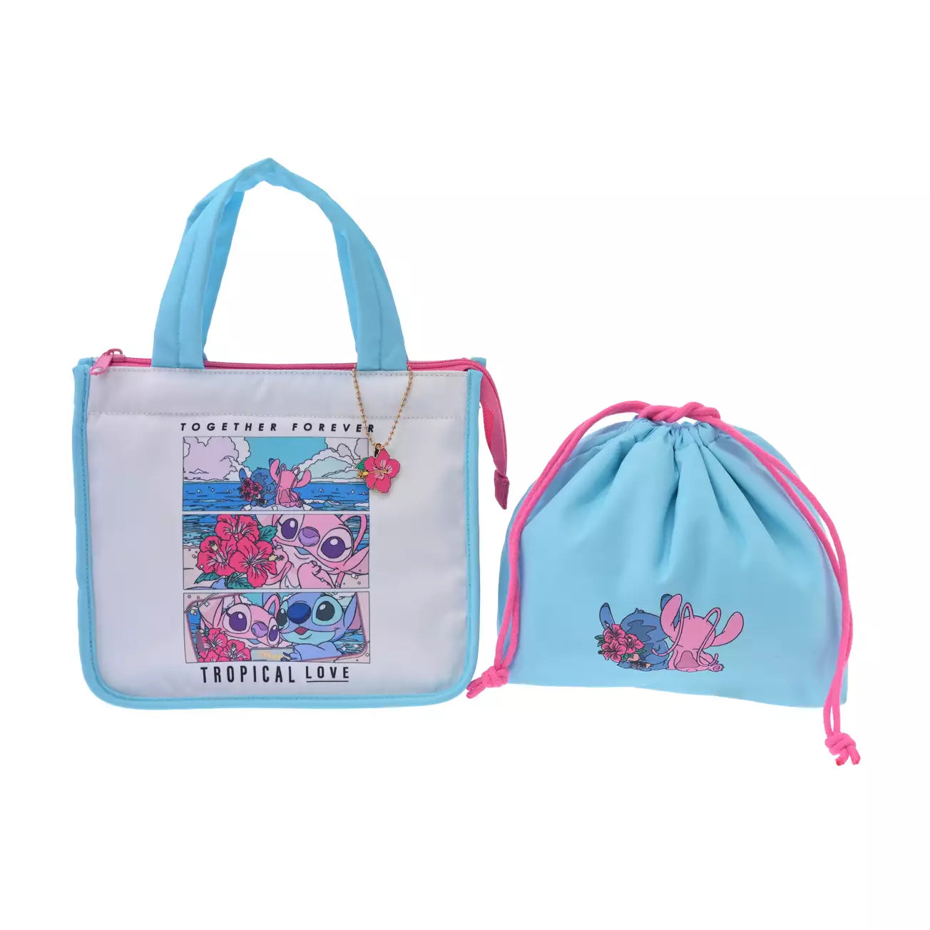 JULY 14 PREORDER - Japan Disney Store - Stitch & Angel Collection - Insulated Bag Set with Charm