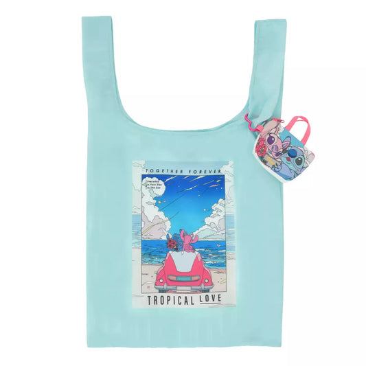 JULY 14 PREORDER - Japan Disney Store - Stitch & Angel Collection - Shopping Bag with Pouch and Carabiner