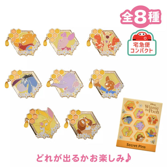 JULY 28 PREORDER - Japan Disney Store - Pooh Hunny Day 2026 - Winnie the Pooh & Friends - Pin Badge Blind Box - Die-Cut Honeycomb (2 Pins per box)