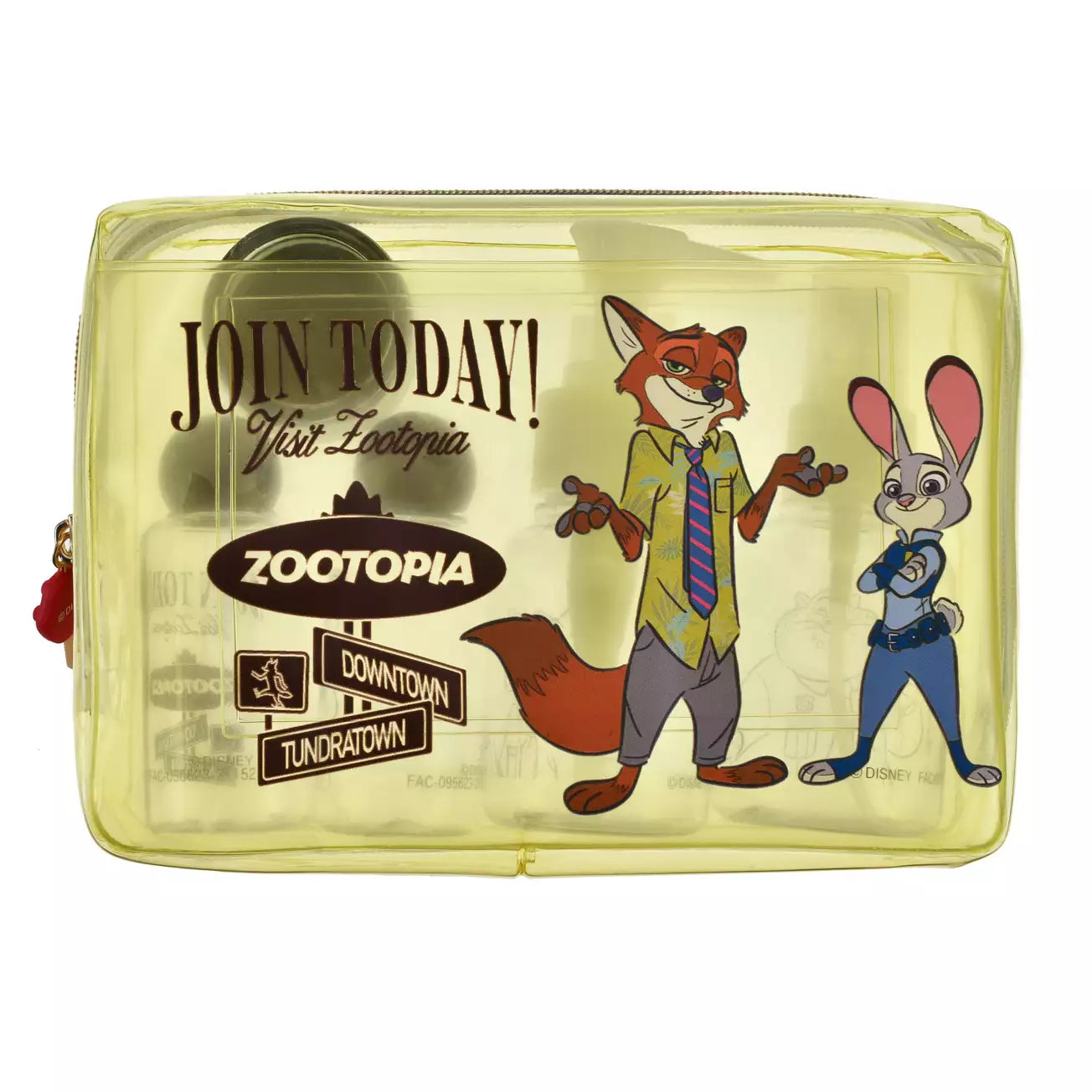 AUG 3 PREORDER - Japan Disney Store - Zootopia Travel - Judy Hopps, Nick Wilde & Clawhauser - Bottle Case Set in Pouch