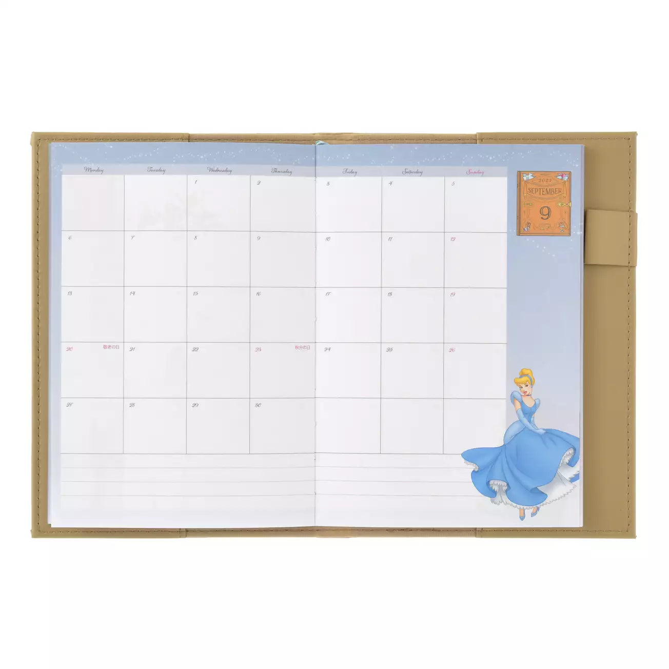 AUG 4 PREORDER - Japan Disney Store - Cinderella Calendar & Organizer 2027 - Embossed Storybook Design