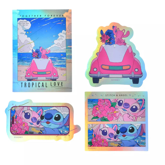 JULY 14 PREORDER - Japan Disney Store - Stitch & Angel Collection - Holographic Stickers