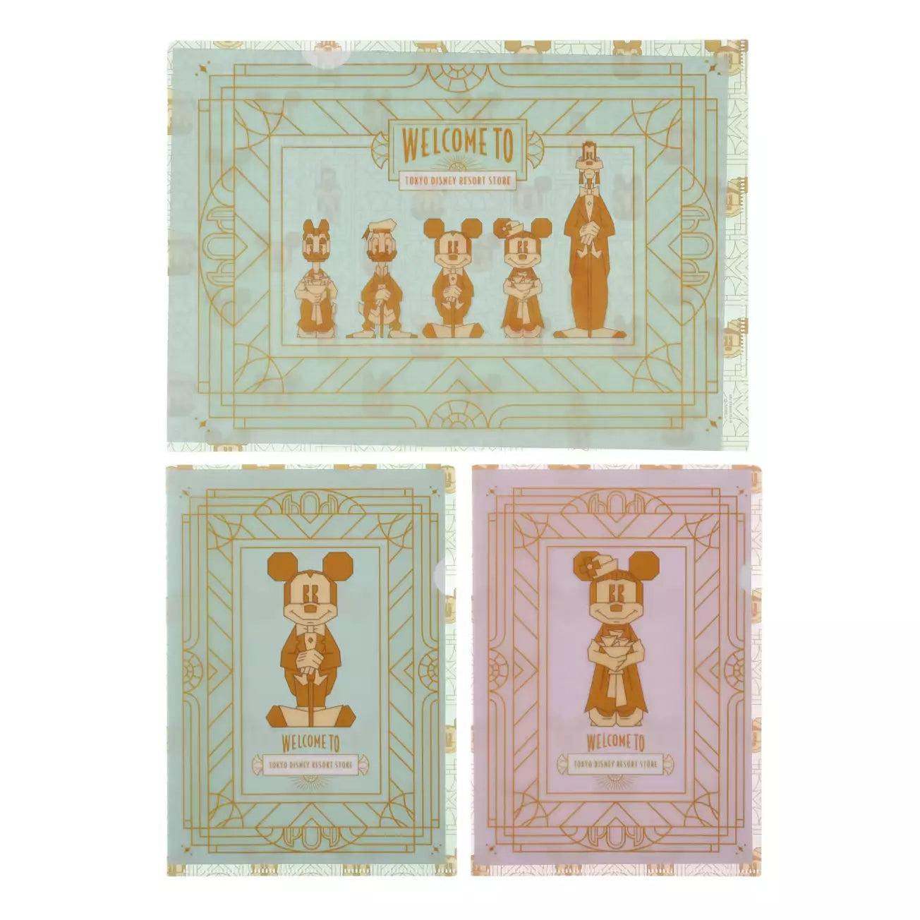JULY 7 PREORDER - Tokyo Disney Resort Store Exclusive - Mickey & Friends Clear File Set - 'Celebrating the 1st Anniversary Renewal Opening' Collection