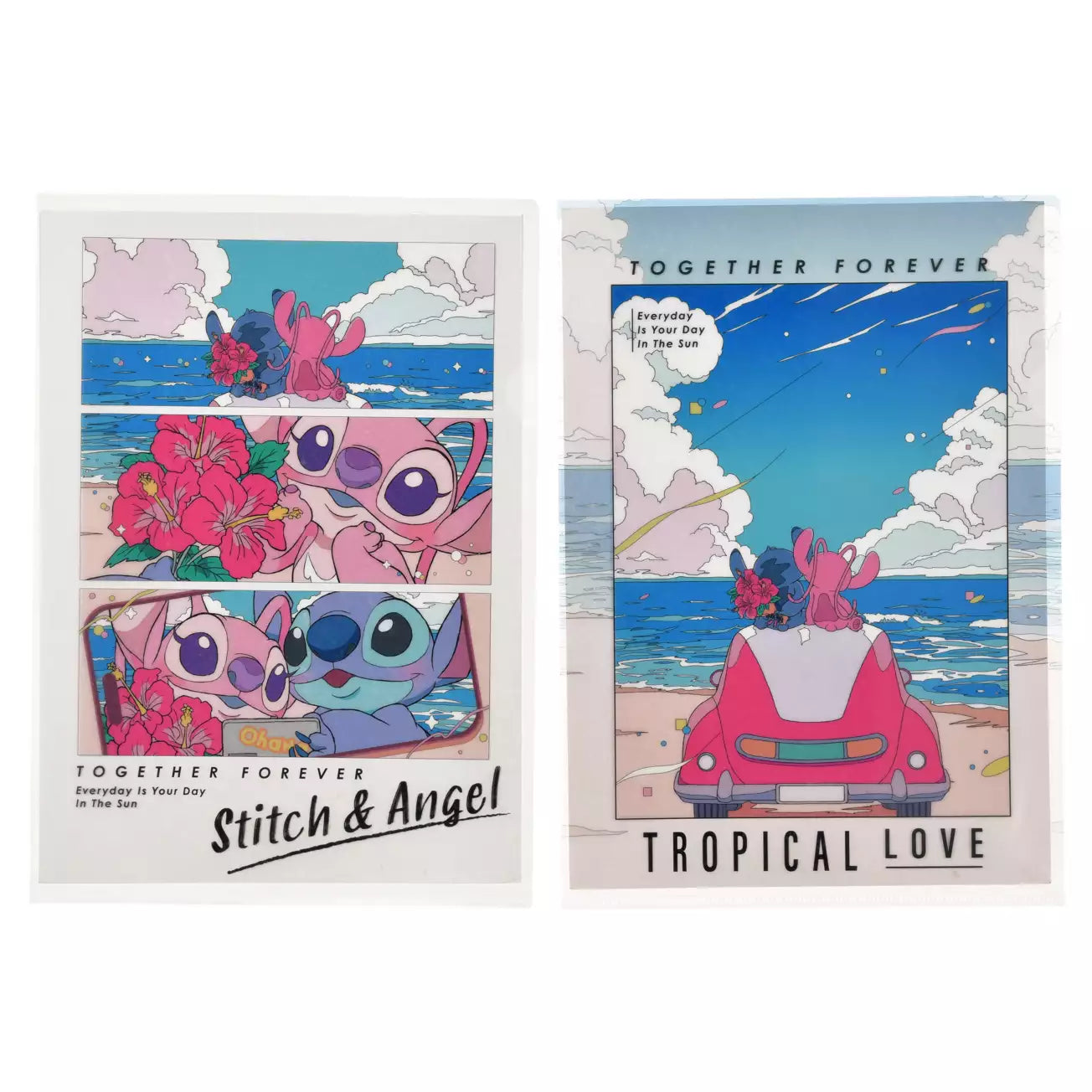 JULY 14 PREORDER - Japan Disney Store - Stitch & Angel Collection - Holographic Clear File Set