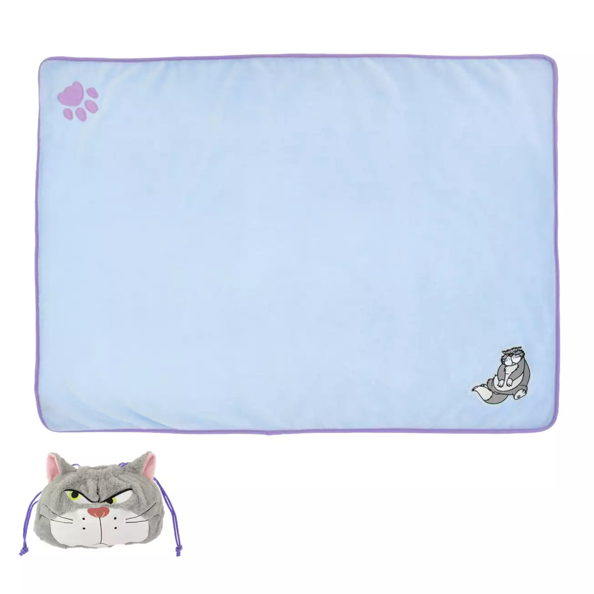 OCT 27 PREORDER - Japan Disney Store - Warm Goods - Cinderella - Lucifer Blanket in Pouch