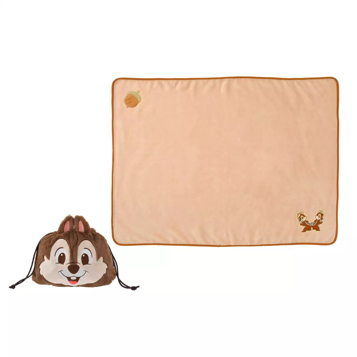 OCT 27 PREORDER - Japan Disney Store - Warm Goods - Chip & Dale Blanket in Pouch