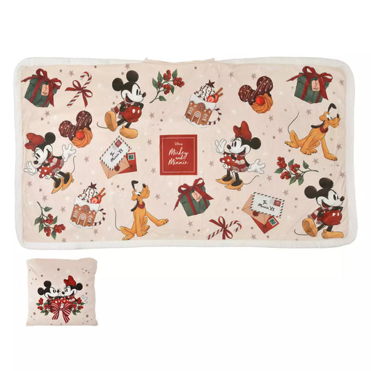 NOV 2 PREORDER - Japan Disney Store - Christmas 2026 - Mickey, Minnie & Pluto 4-Way Blanket
