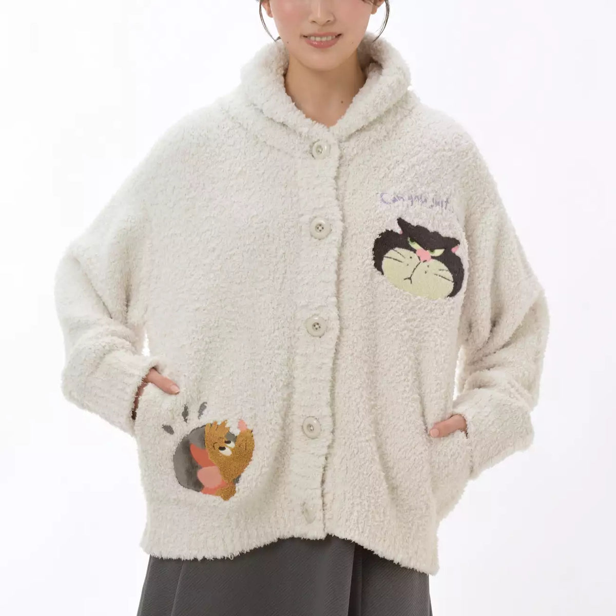 OCT 6 PREORDER - Japan Disney Store - Disney Fluffy Animal - Cinderella - Lucifer & Jack Long-Sleeve Knit Cardigan