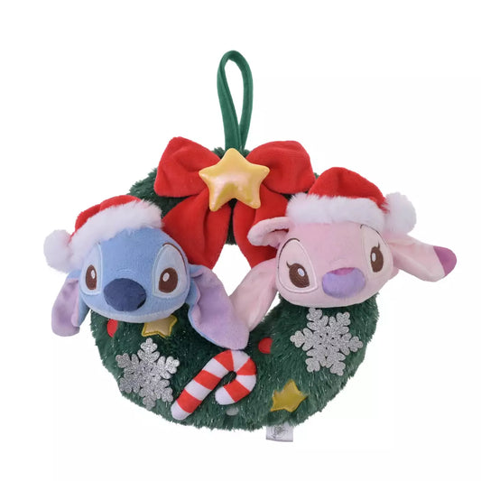 NOV 2 PREORDER - Japan Disney Store - Christmas 2026 - Stitch & Angel Wreath Plush Toy