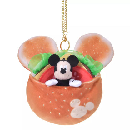 OCT 6 PREORDER - Japan Disney Store - Hamburger Pocket - Mickey Mouse Plush Keychain