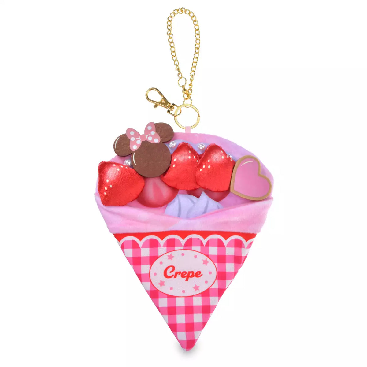 OCT 6 PREORDER - Japan Disney Store - Strawberry Crepe Pocket - Minnie Mouse Plush Keychain