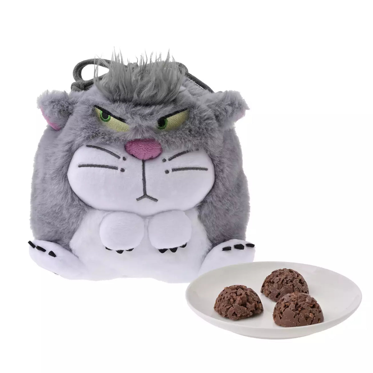 MID OCT PREORDER - Japan Disney Store - Disney Fluffy Animal - Cinderella - Lucifer Chocolate Crunch in Drawstring Bag