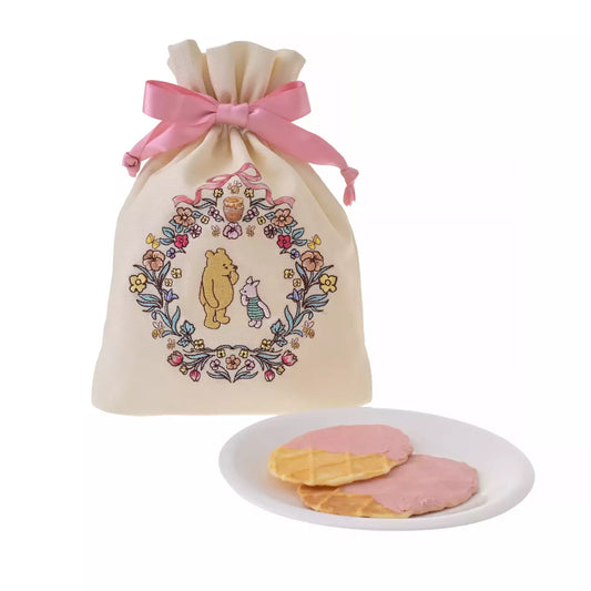 OCT 14 PREORDER - Japan Disney Store - 100 Years of Winnie the Pooh - Pooh & Piglet Waffle Cookies in a Drawstring Pouch