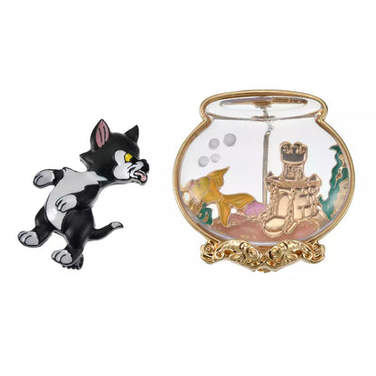 Japan Disney Store - Pinocchio - Figaro & Cleo Brooch Set