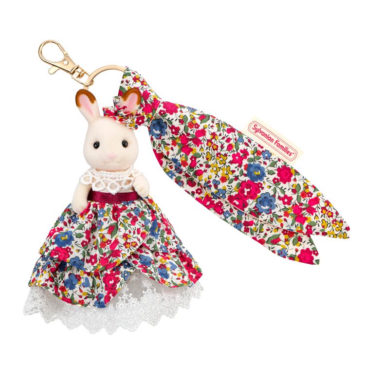 Sylvanian Families Japan -Chocolate Rabbit Sister - Liberty Print Keychain