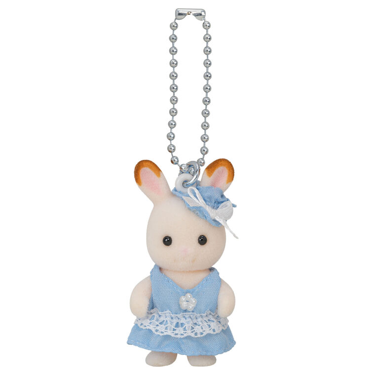 JAPAN LIMITED Sylvanian Families - Chocolate Rabbit - Blue Dress - Keychain Doll