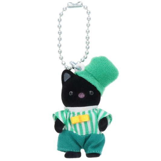 JAPAN LIMITED Sylvanian Families - Charcoal Cat - Bow Tie - Keychain Doll