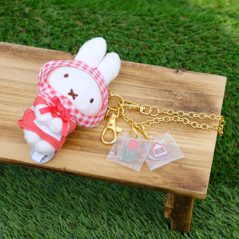 Miffy Japan - Little Thank You Plush Mascot Keychain - Tulip Cherry Red