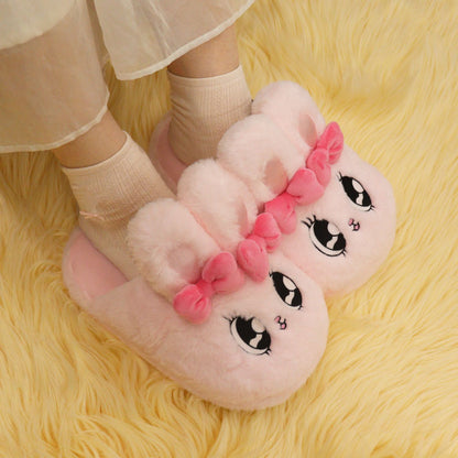 Esther Bunny Japan - Ribbon Bunny - Pink Plush Slippers - One Size