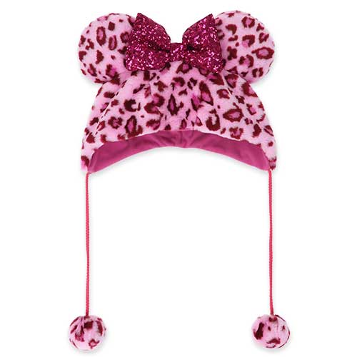 16 OCT PREORDER - Tokyo Disney Resort - Leopard Print - Pink Minnie Ears Fan Cap - Adult Size