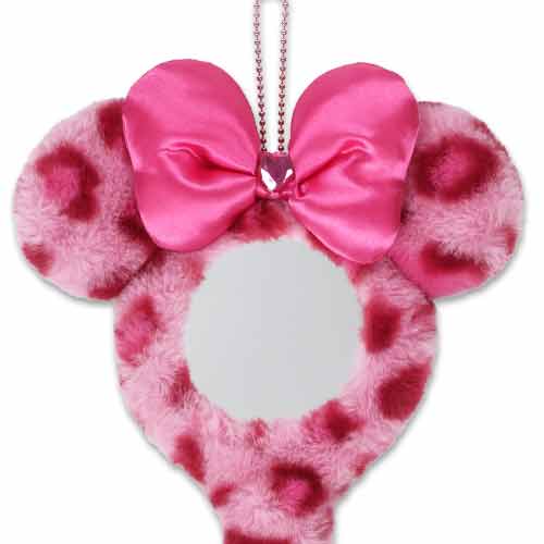 16 OCT PREORDER - Tokyo Disney Resort - Leopard Print - Pink Minnie Mouse - Plush Mirror Charm